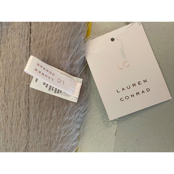 NWT Lauren Conrad Scarf Grey Soft Acrylic with Fringe 74” Long - Picture 3 of 6